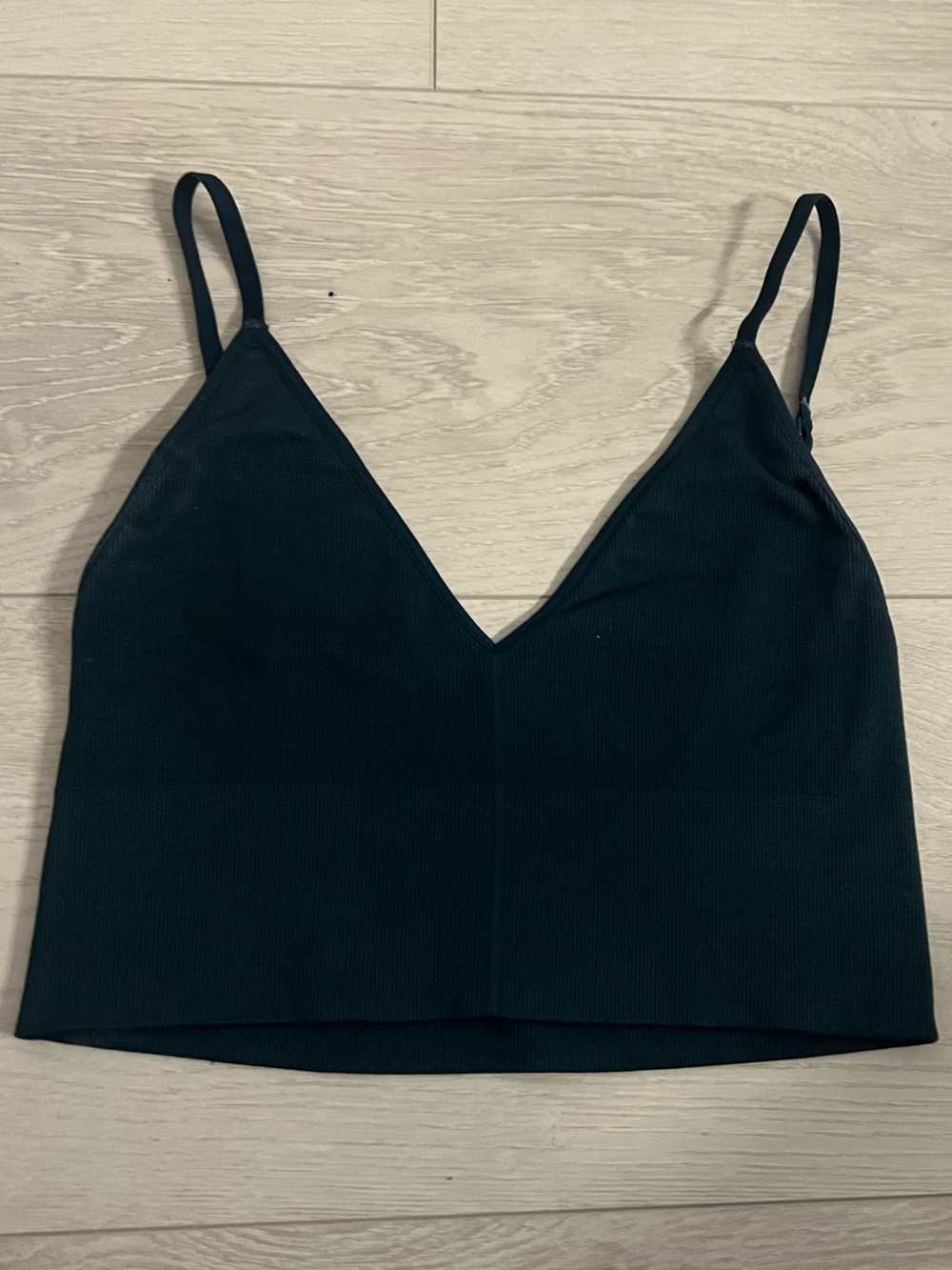 Dark green V-Neck Cropped Cami Top